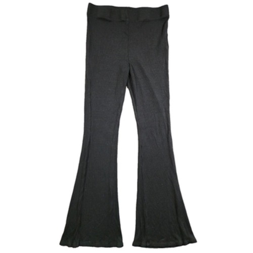 Simon Miller Rib Flare Leggings High Rise Bell Bottom Pants Womens Medium Black